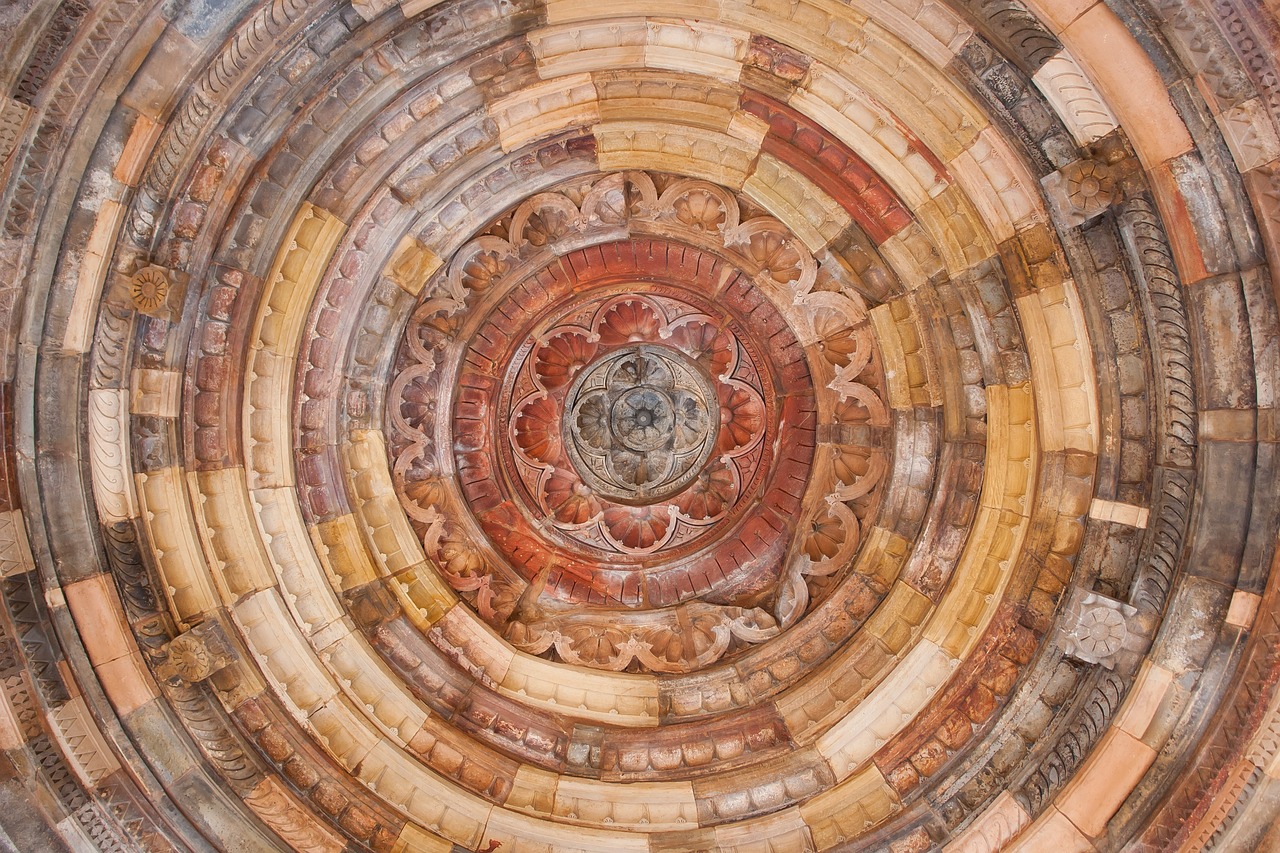 Detail van kleurrijk patroon op mandala gordijn. Detail van kleurrijk patroon op mandala gordijn.