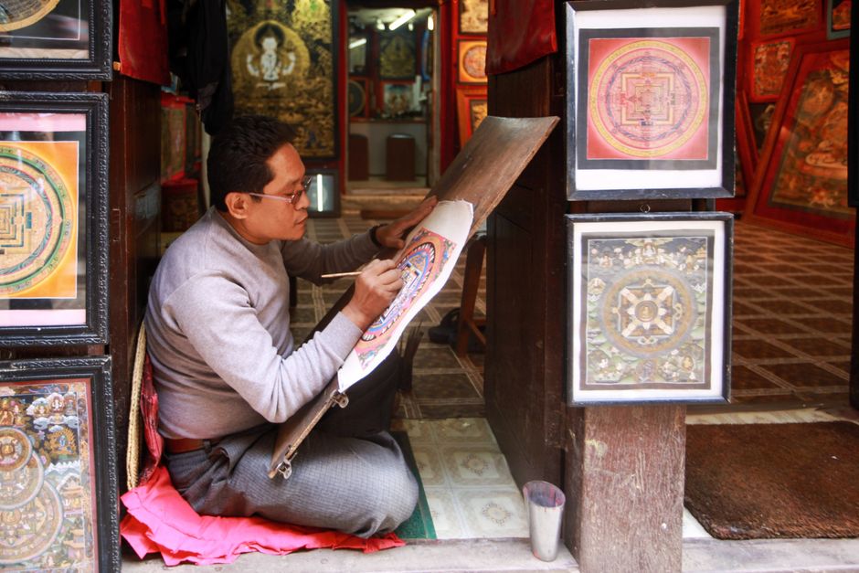 Sfeerfoto van interieur met mandala gordijnen. Sfeerfoto van interieur met mandala gordijnen.